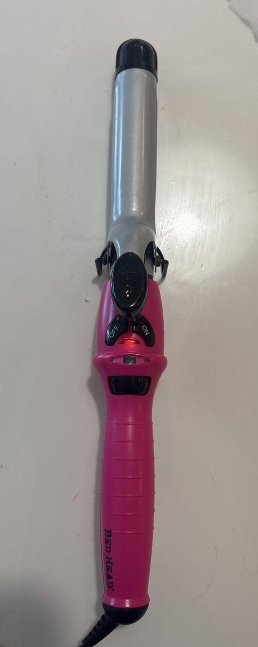 TIGI Bed Head Curling Wand 3/4” Tested & Working Pink Handle Stand Adjustable